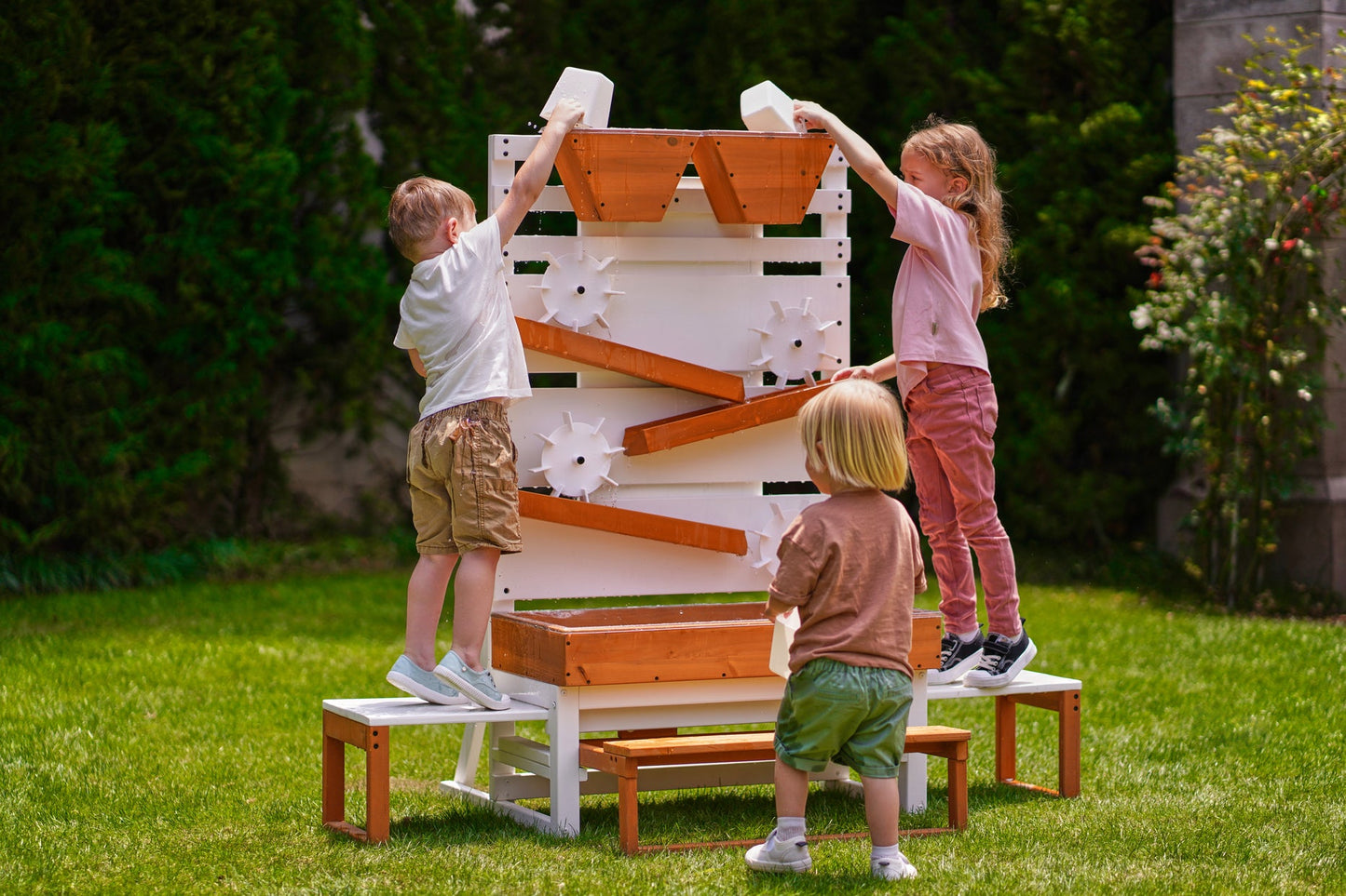 Avenlur Large Wooden Water Table – Multi-Level Sensory Play Station - Chickadees Wooden Toys