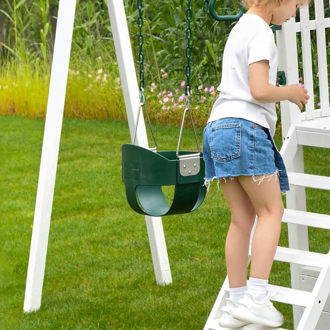 Baby Swing Seat for Large Craftsman Swing Set | Secure Cotton Hammock (Set Not Included) - Chickadees Wooden Toys