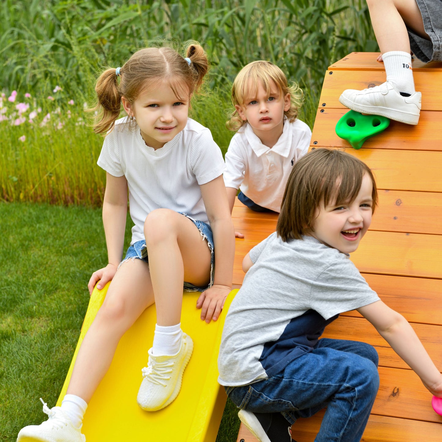 Palm - 5-in-1 Outdoor and Indoor Playground Playset - Chickadees Wooden Toys
