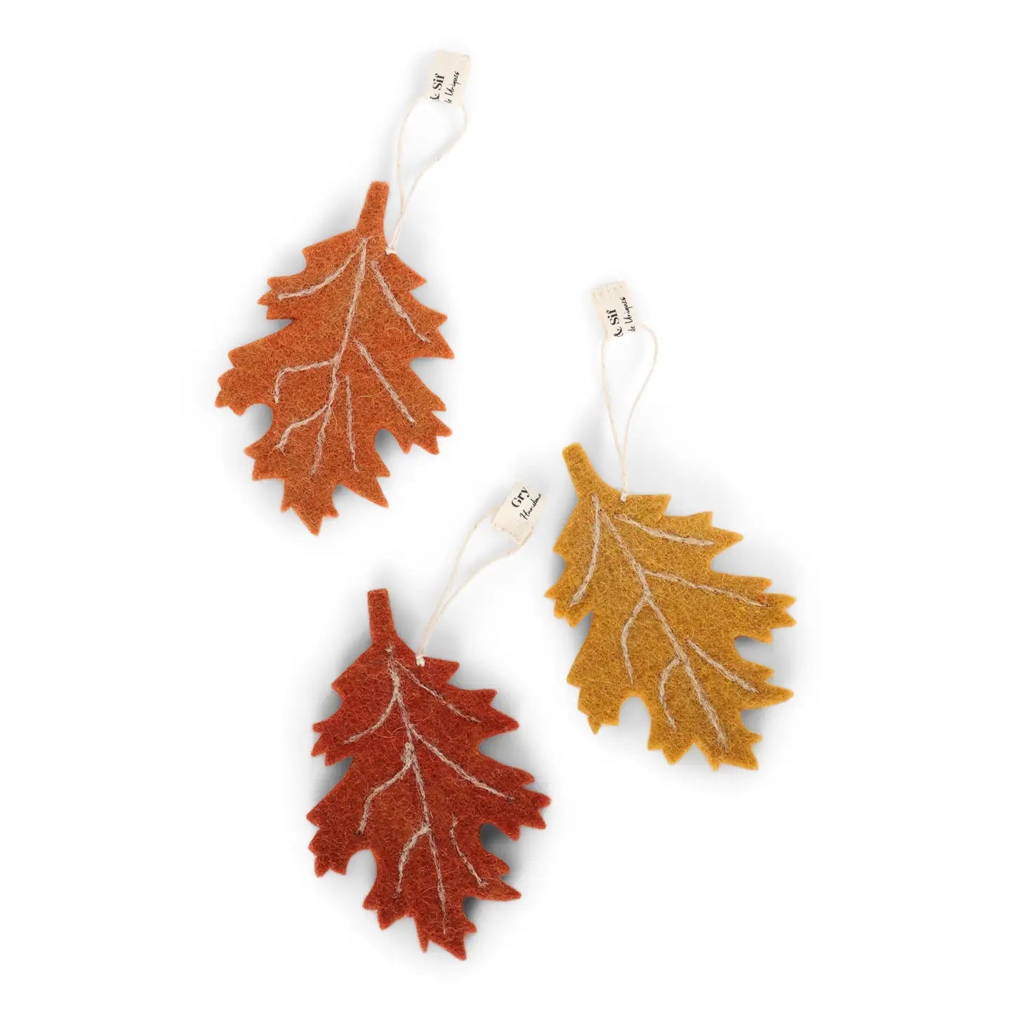 Wool Felt Birch Leaves