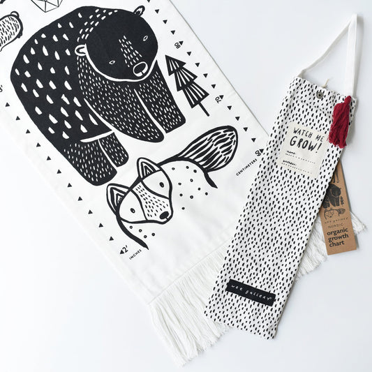 Canvas Growth Chart - Nordic - Chickadees Wooden Toys