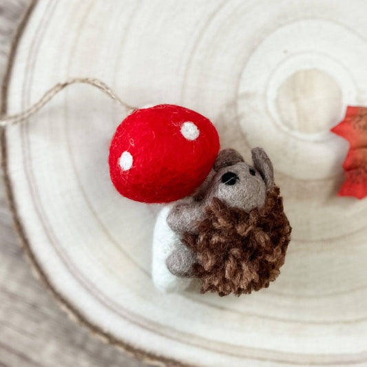 Mushroom & Hedgehog - Chickadees Wooden Toys