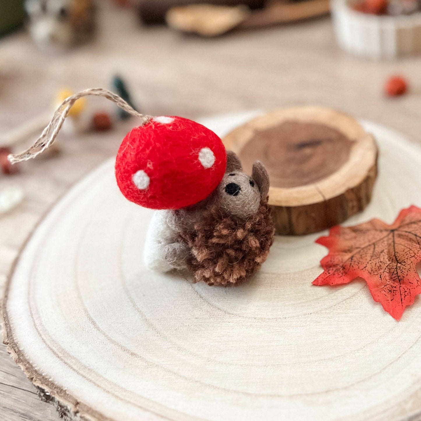 Mushroom & Hedgehog - Chickadees Wooden Toys