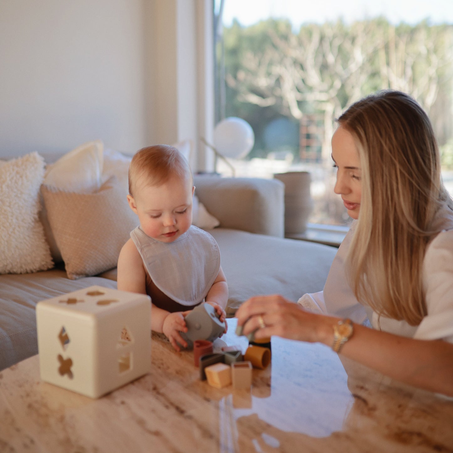 Muslin Bib - Chickadees Wooden Toys