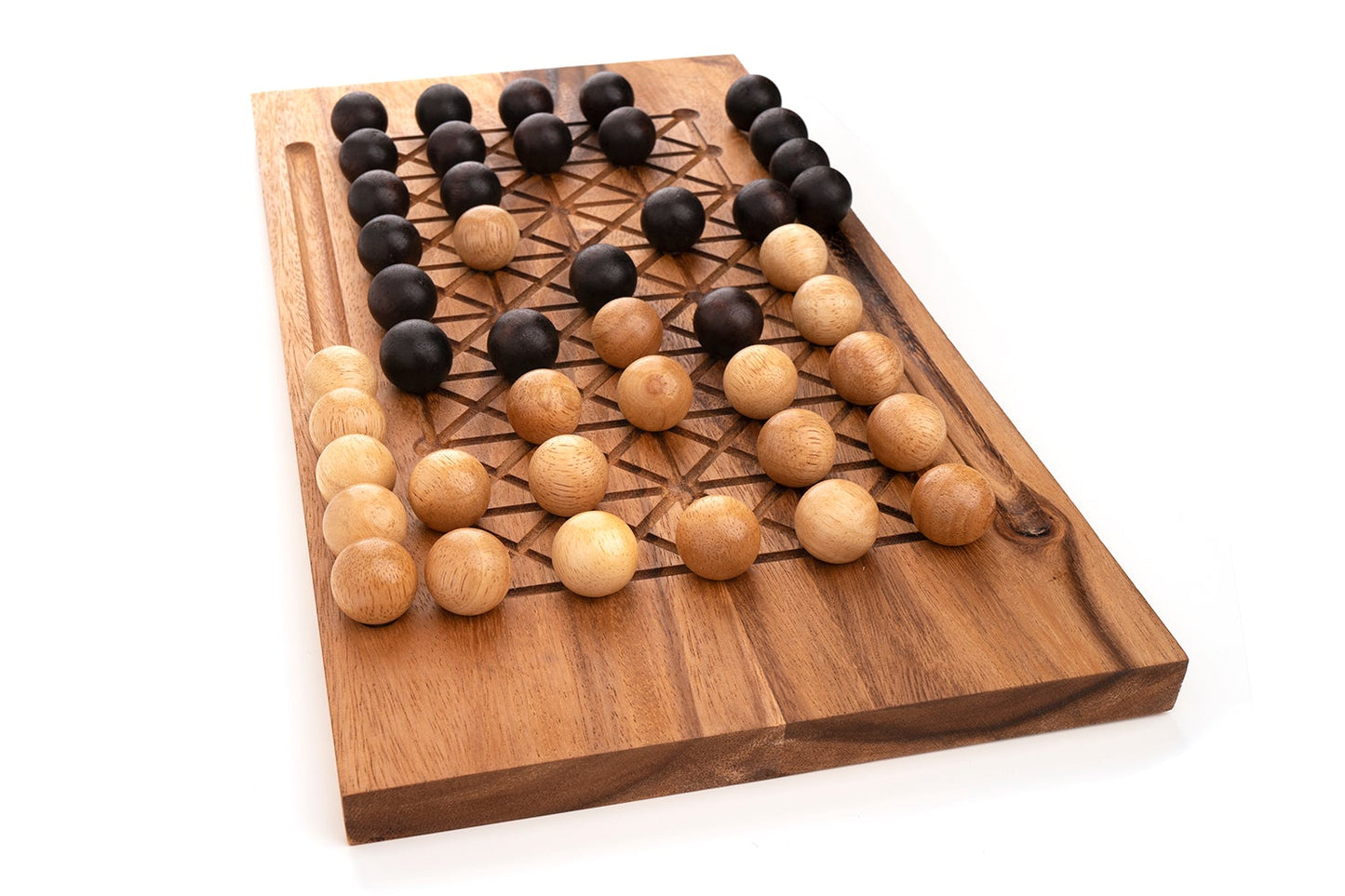 Fanorona - Wood Board Game For Two Players - Chickadees Wooden Toys