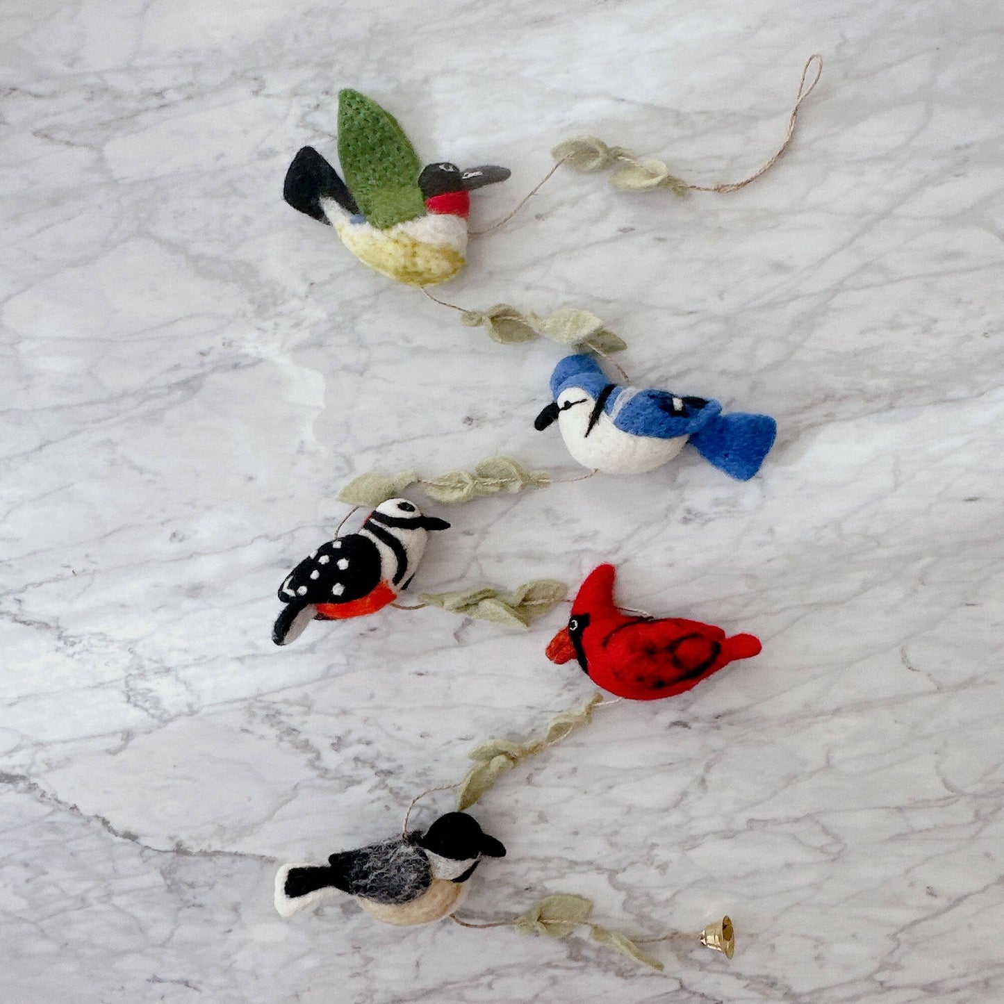 Felt American Bird Garland - Chickadees Wooden Toys