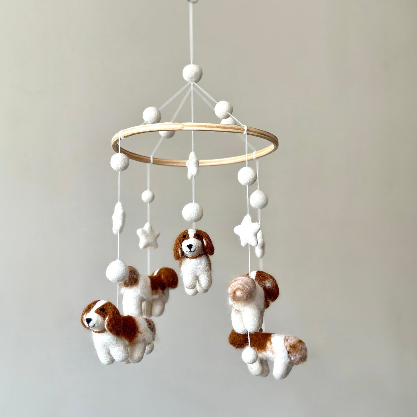 Felt Baby Mobile - Cavalier King Charles Cavalier - Chickadees Wooden Toys