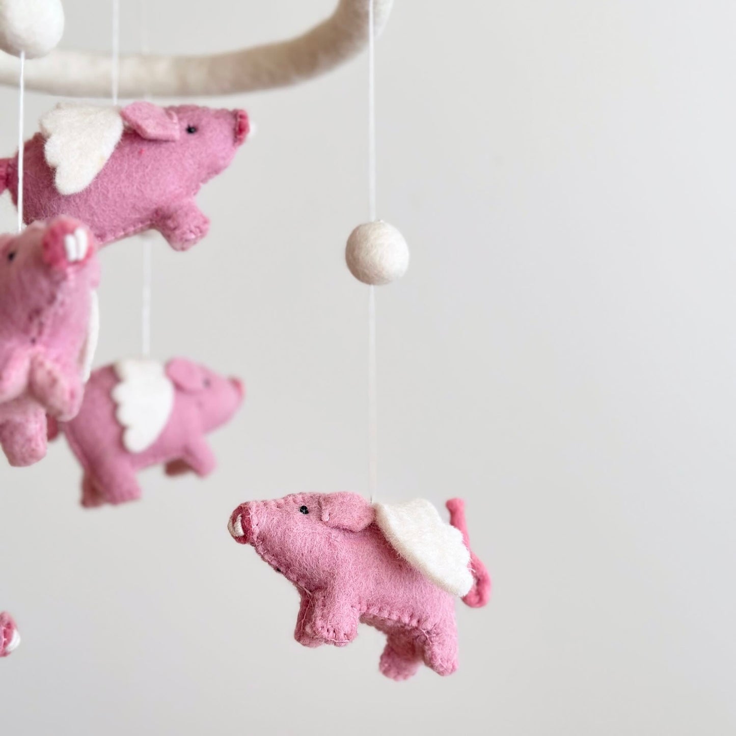 Felt Baby Mobile - Flying Pig - Chickadees Wooden Toys