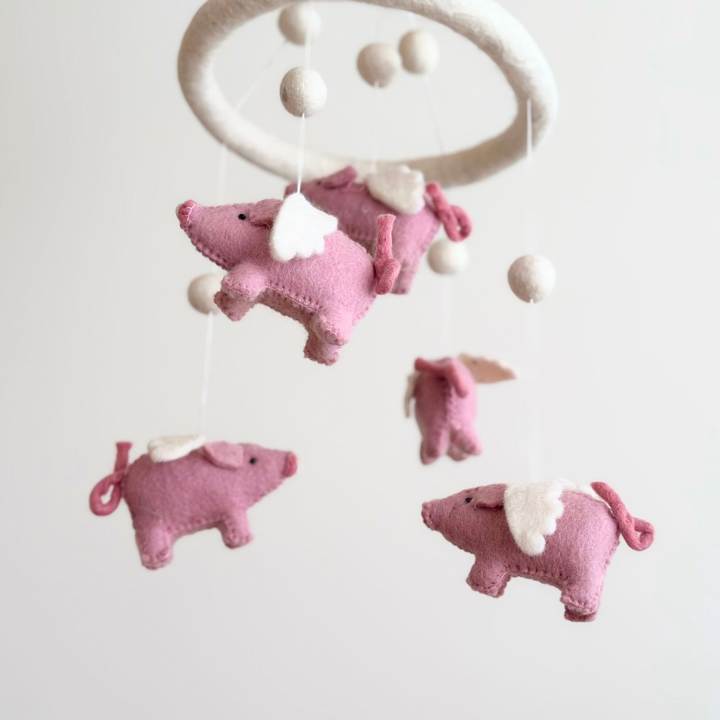 Felt Baby Mobile - Flying Pig - Chickadees Wooden Toys