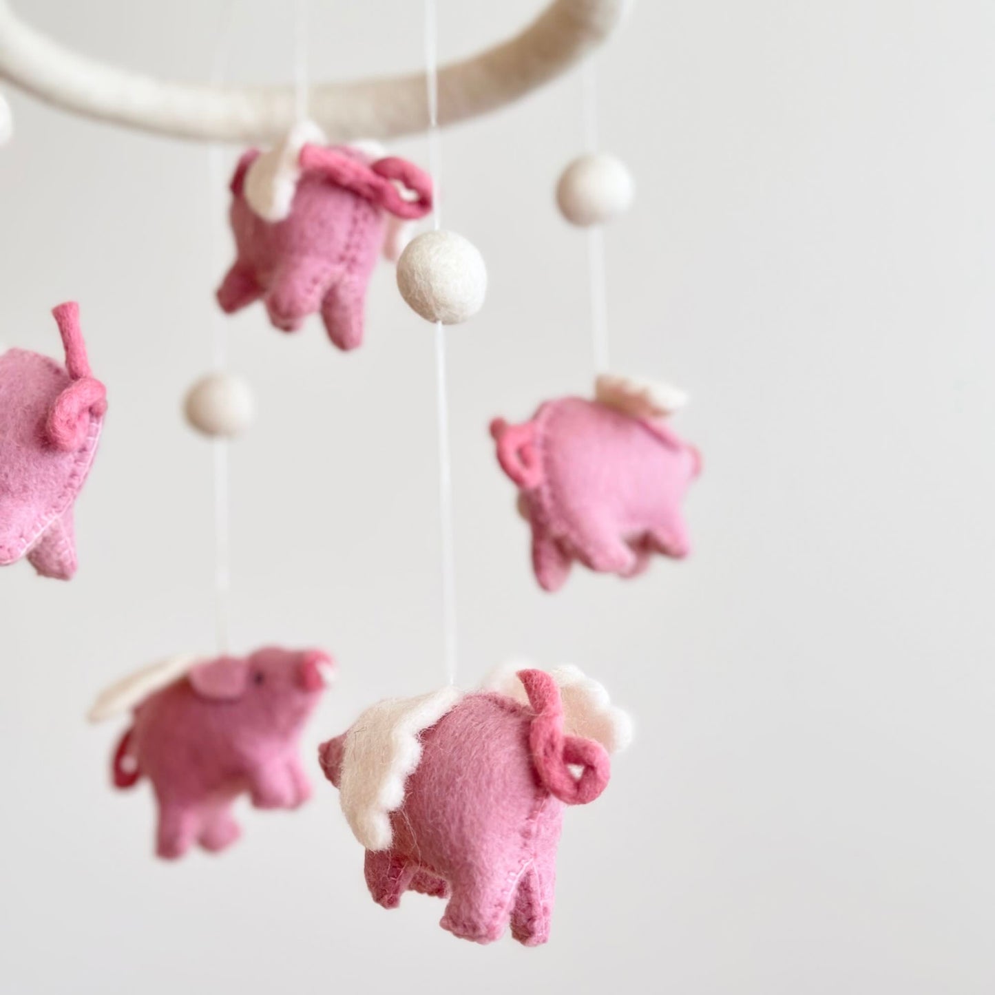 Felt Baby Mobile - Flying Pig - Chickadees Wooden Toys