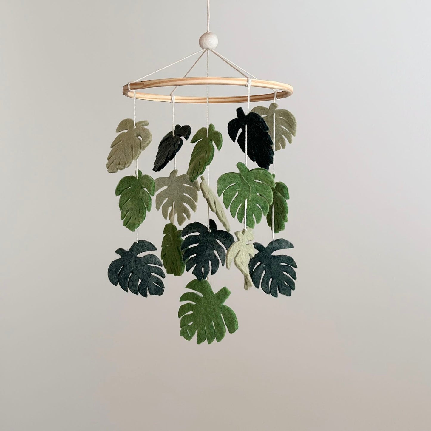 Felt Baby Mobile - Monstera Serenity - Chickadees Wooden Toys