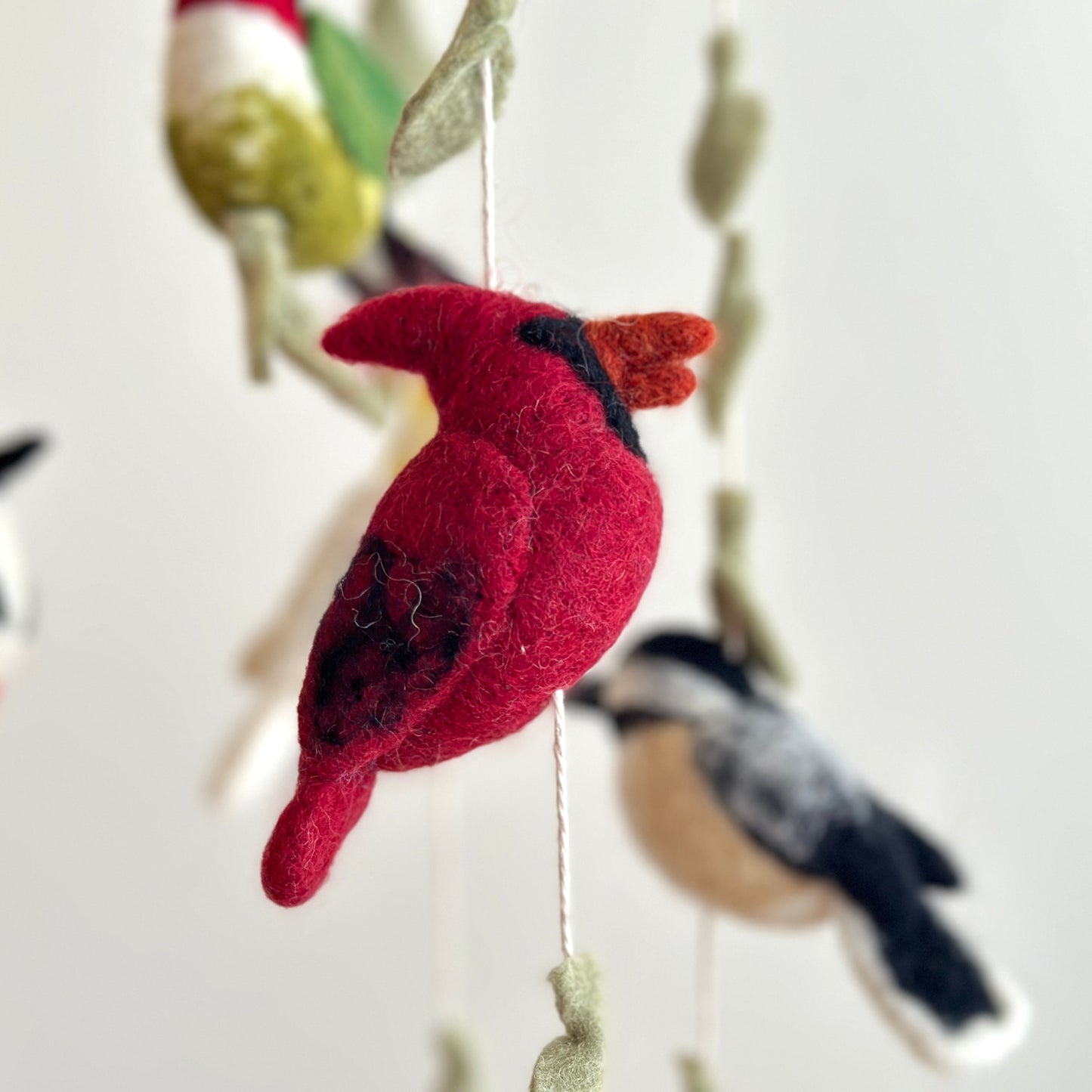 Felt Bird Baby Mobile - Wings of America - Chickadees Wooden Toys