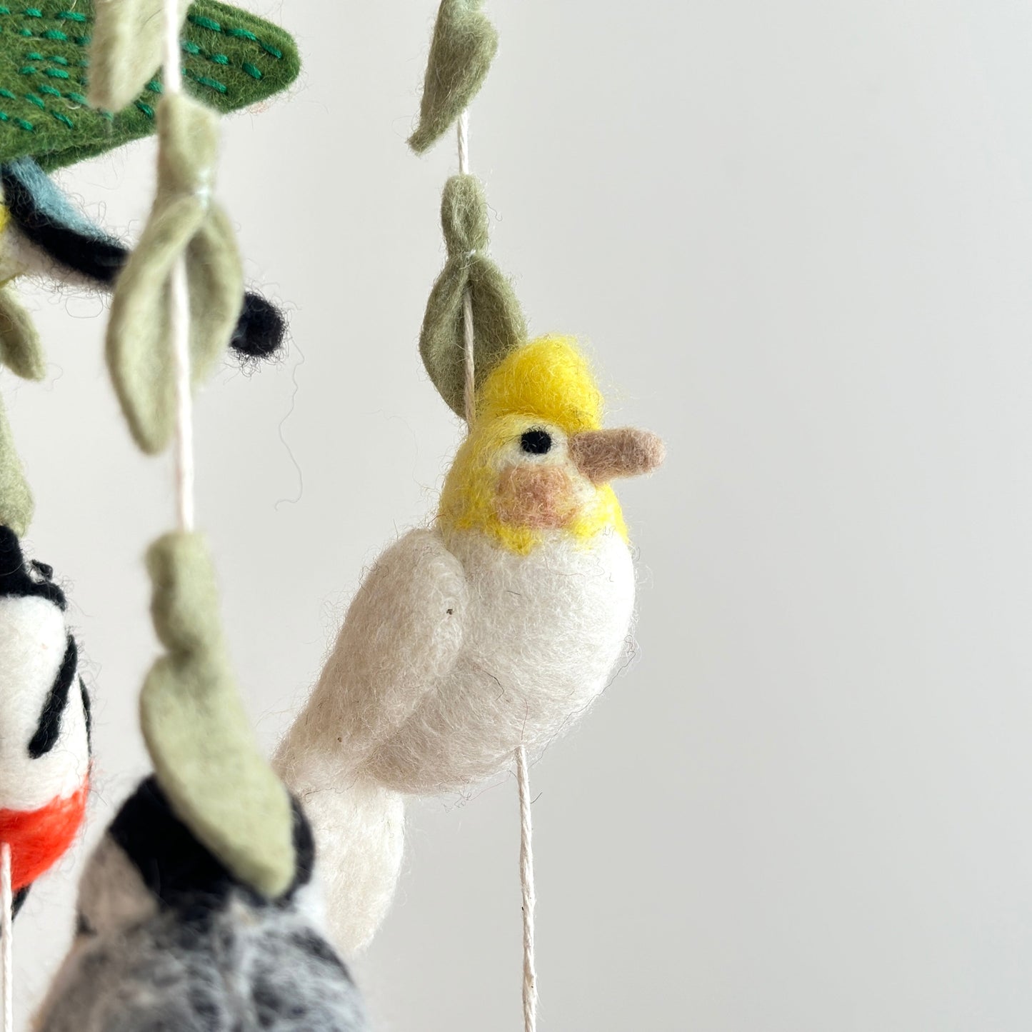 Felt Bird Baby Mobile - Wings of America - Chickadees Wooden Toys