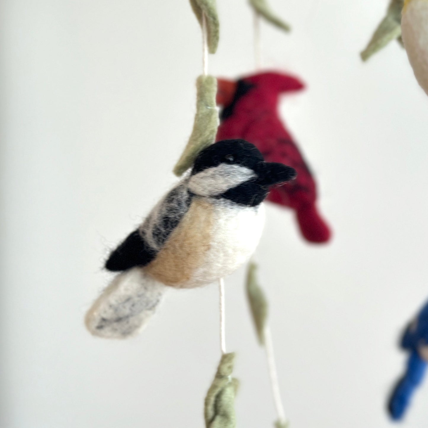 Felt Bird Baby Mobile - Wings of America - Chickadees Wooden Toys