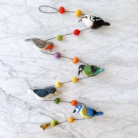 Felt Bird Garland - Chickadees Wooden Toys