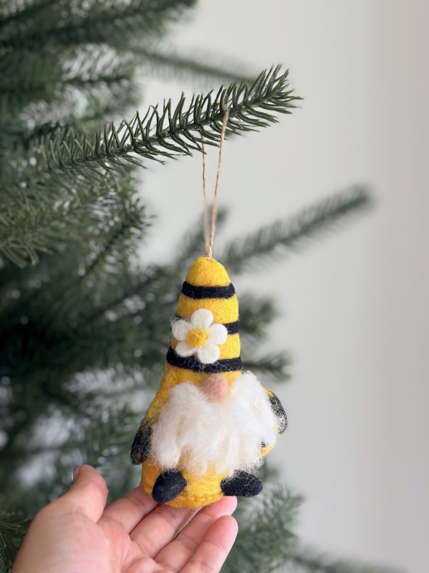Felt Bumblebee Gnome Ornament