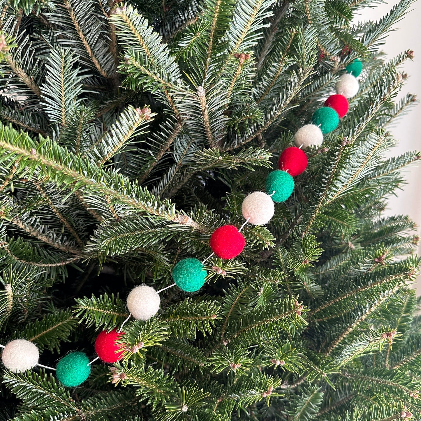 Felt Christmas Pompom Ball Garland - Chickadees Wooden Toys