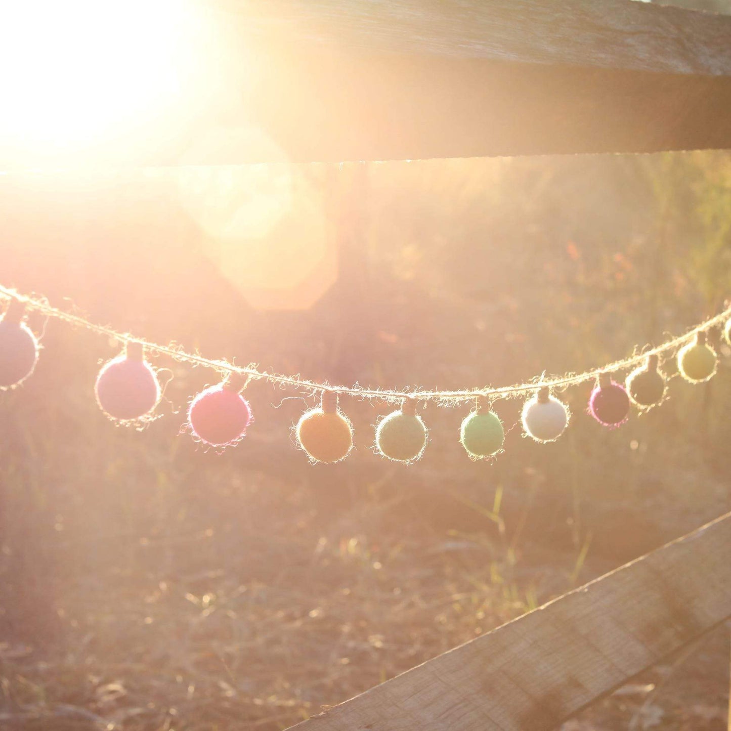 Felt Color Ball Lightbulb Garland - Chickadees Wooden Toys