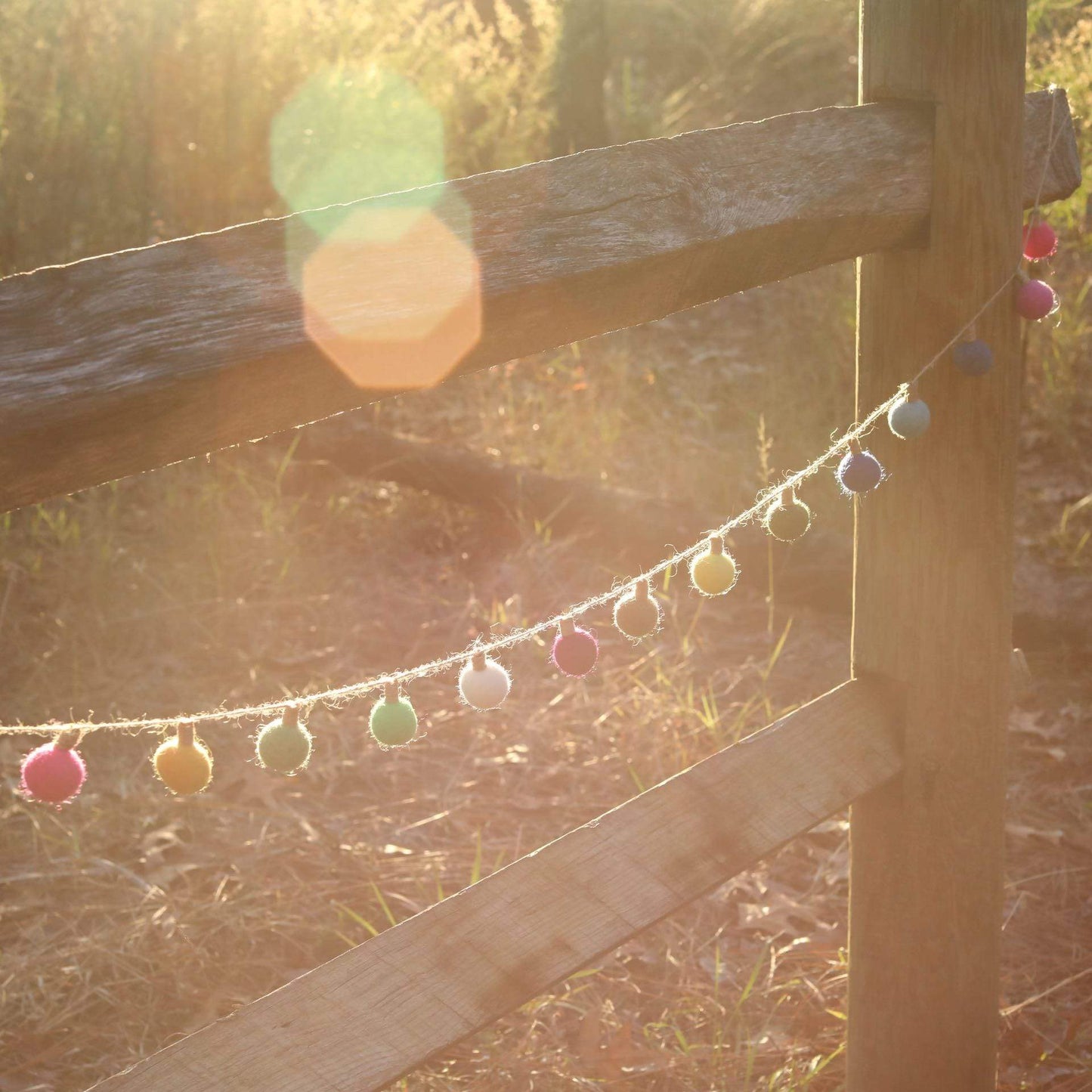 Felt Color Ball Lightbulb Garland - Chickadees Wooden Toys