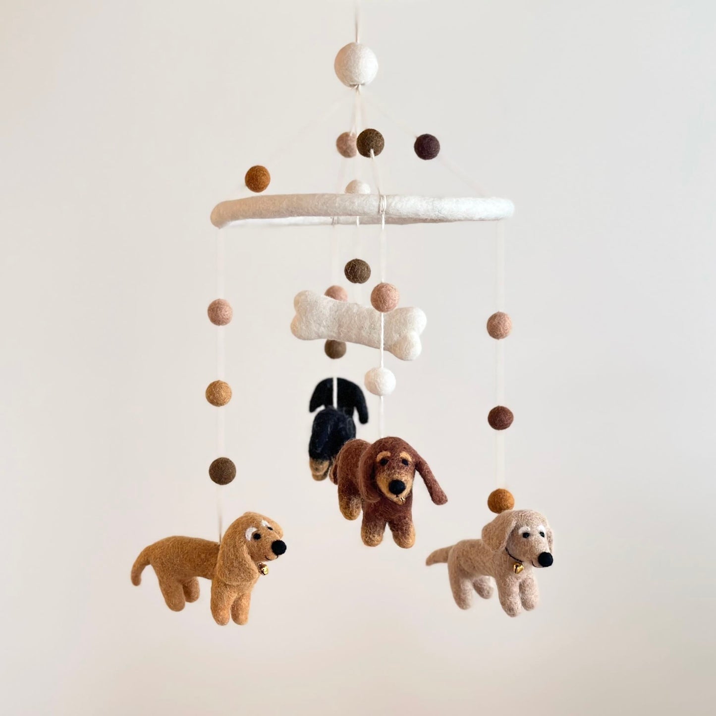 Felt Dachshund Dog Baby Mobile - Chickadees Wooden Toys