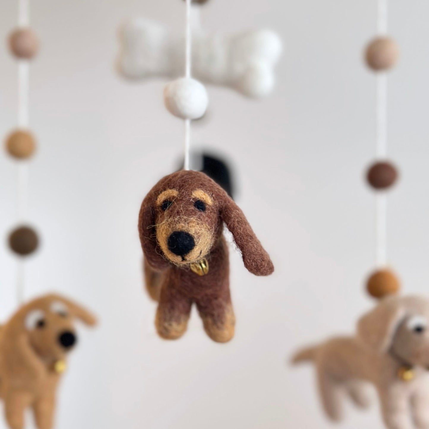 Felt Dachshund Dog Baby Mobile - Chickadees Wooden Toys