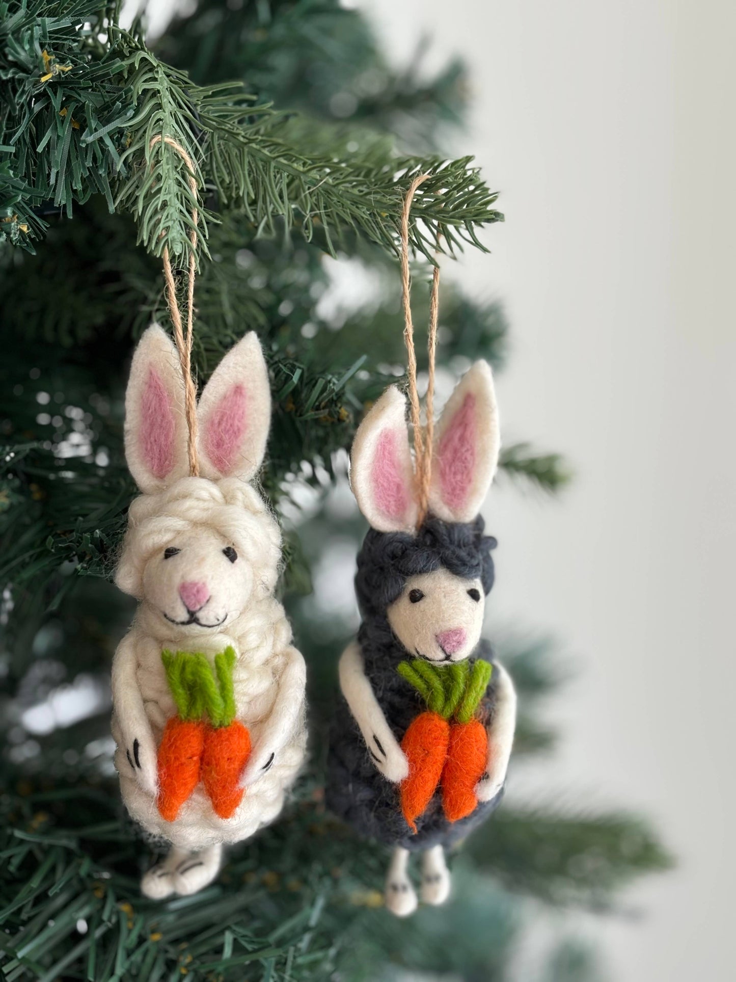 Felt Easter Bunny Sheep Ornament - Chickadees Wooden Toys