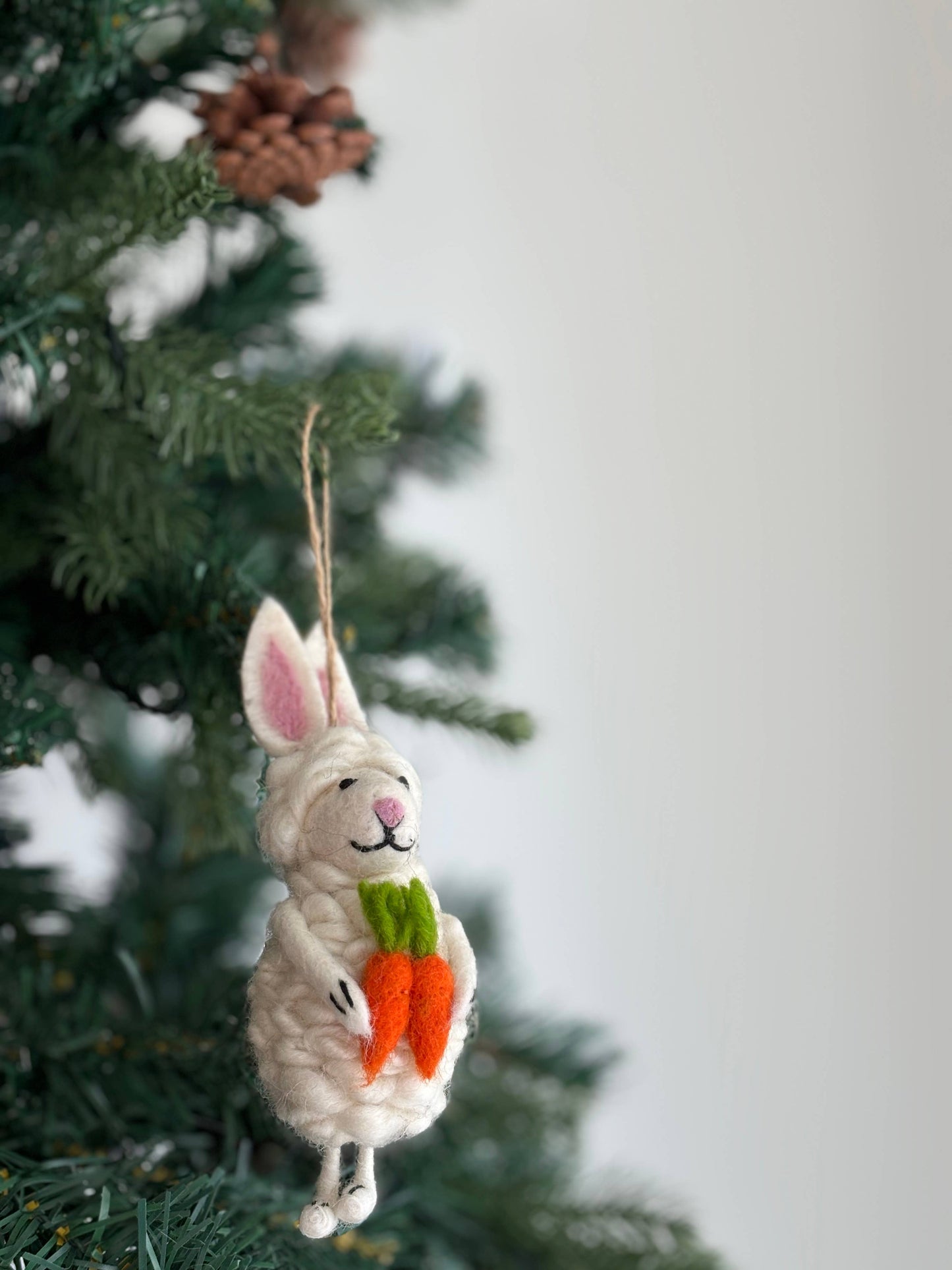 Felt Easter Bunny Sheep Ornament - Chickadees Wooden Toys