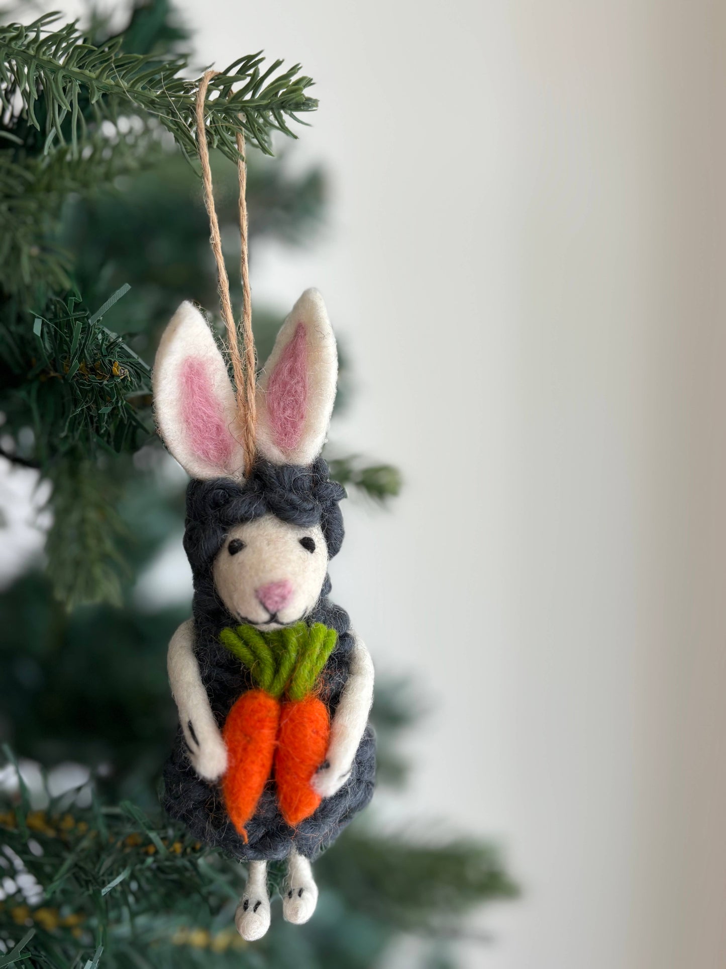 Felt Easter Bunny Sheep Ornament - Chickadees Wooden Toys