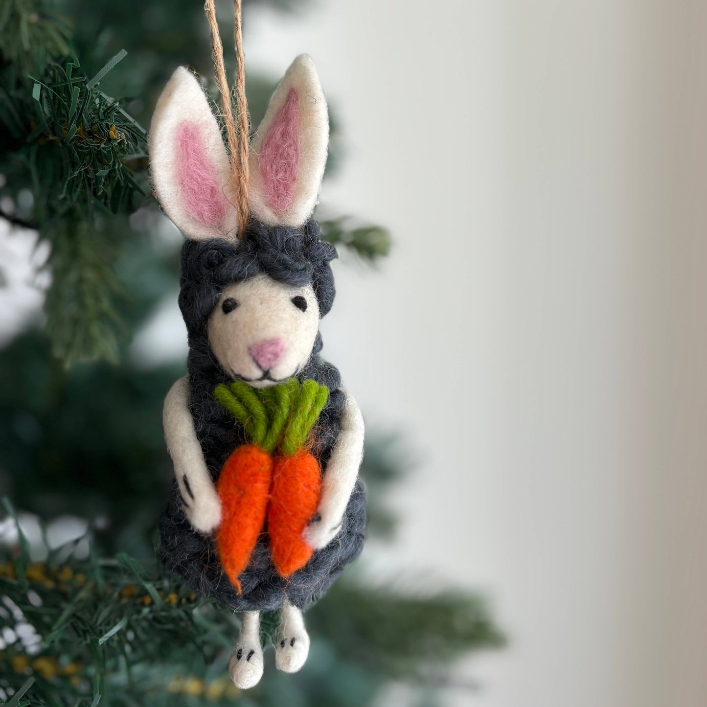 Felt Easter Bunny Sheep Ornament - Chickadees Wooden Toys