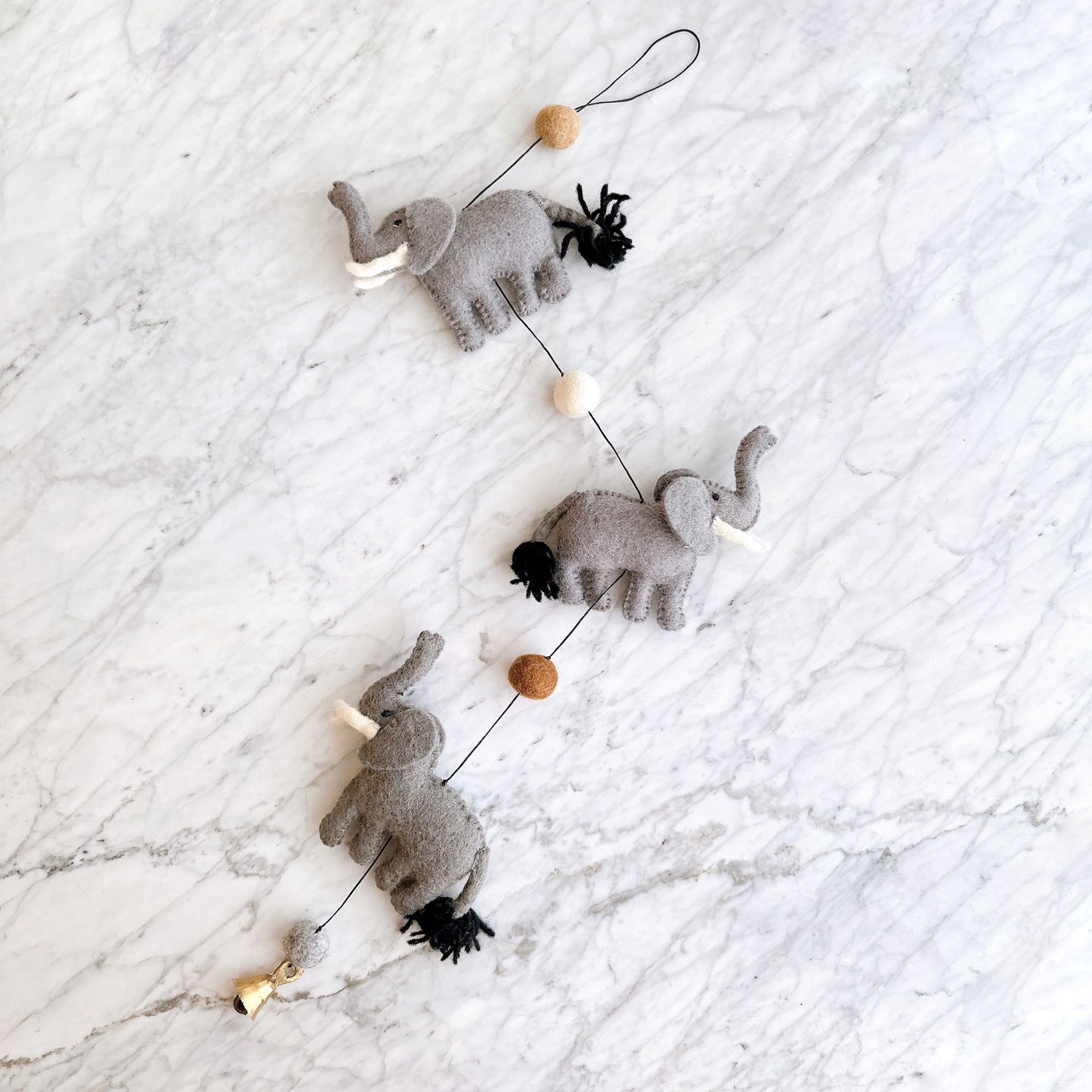 Felt Elephant Garland - Chickadees Wooden Toys