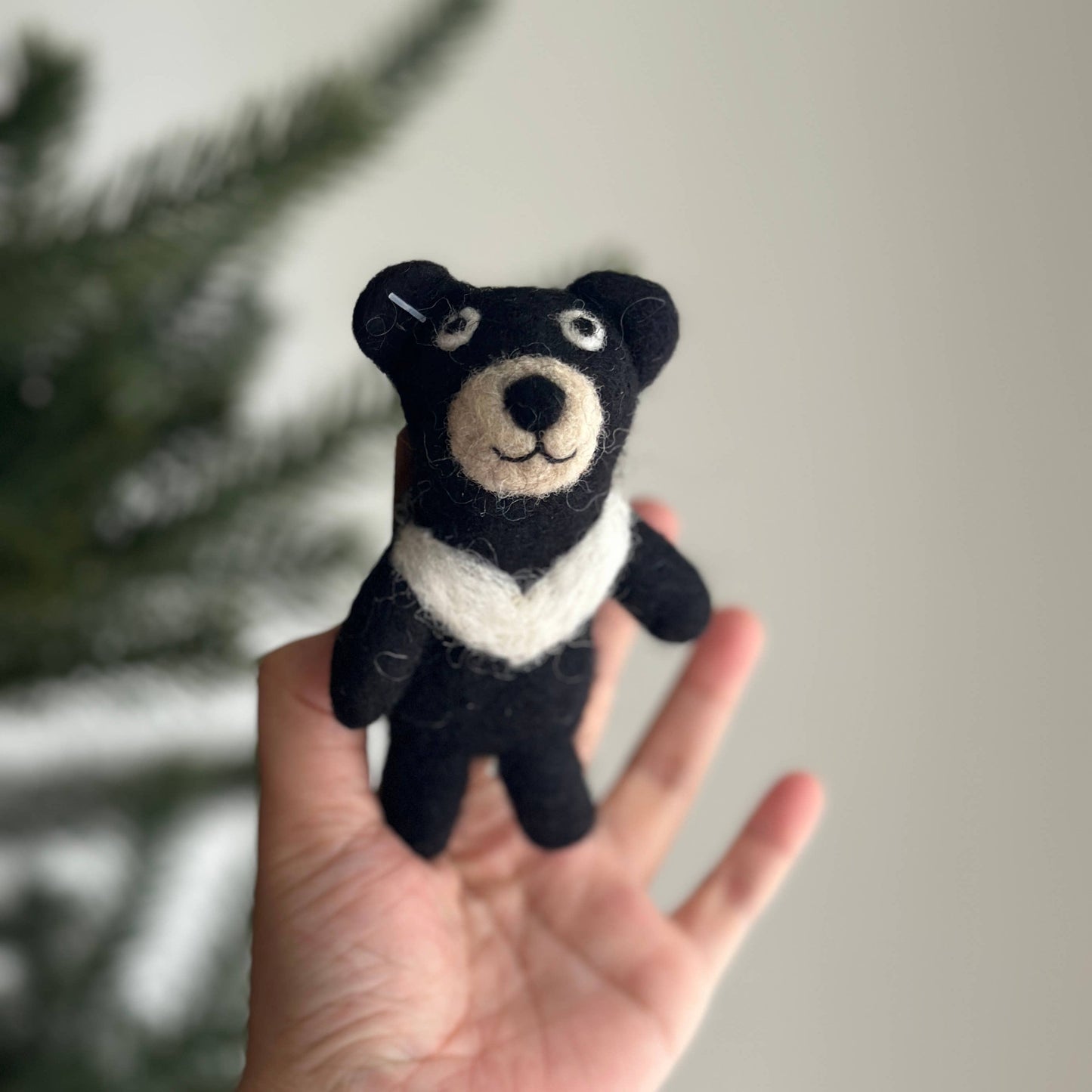 Felt Finger Puppet: Black Bear - Chickadees Wooden Toys