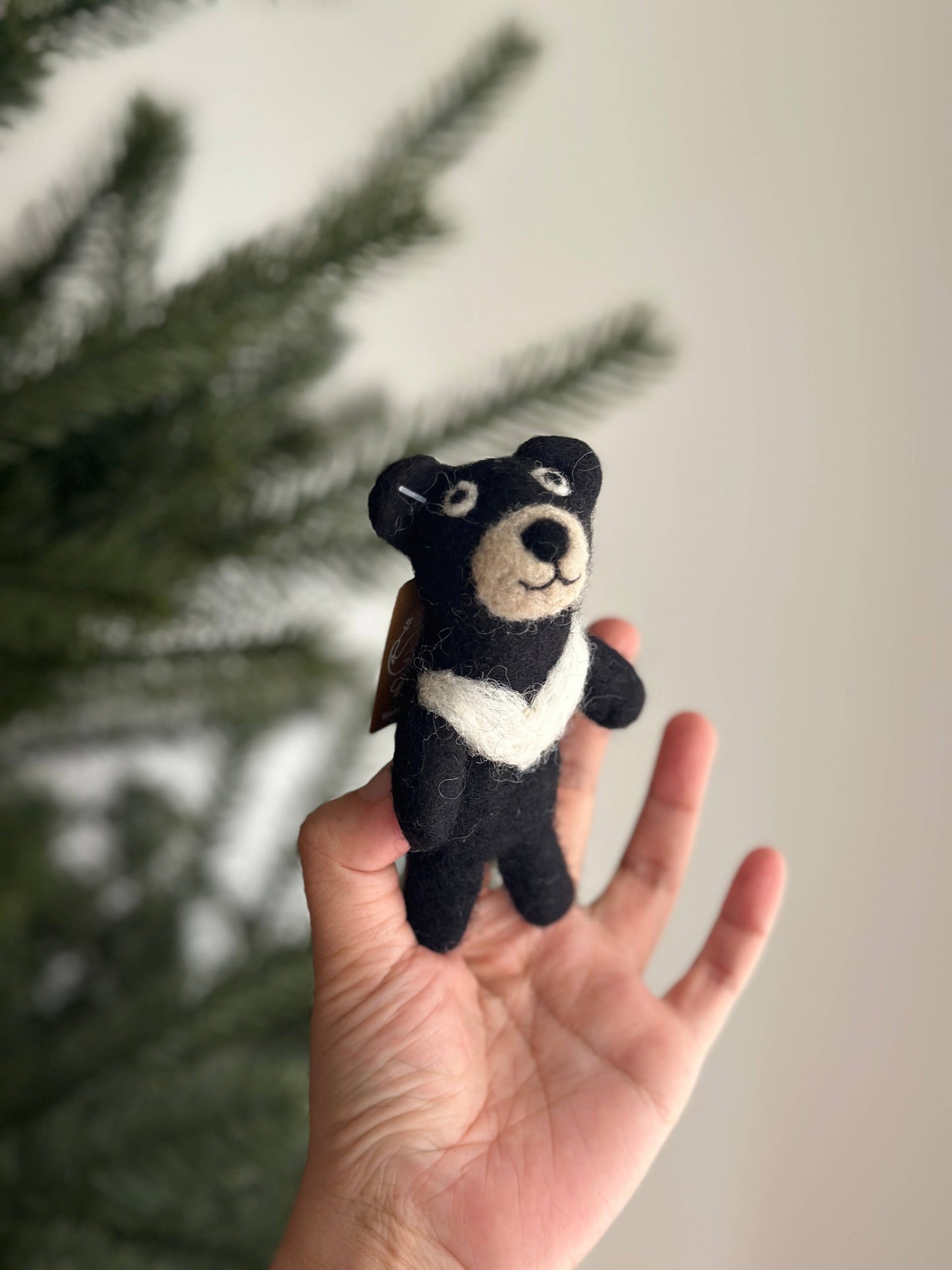 Felt Finger Puppet: Black Bear - Chickadees Wooden Toys