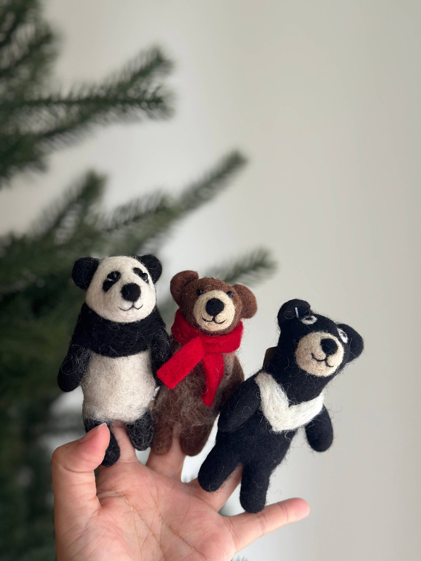 Felt Finger Puppet: Black Bear - Chickadees Wooden Toys