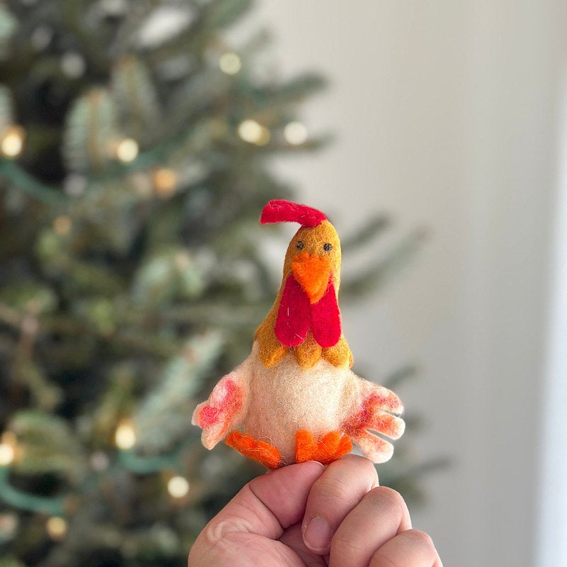 Felt Finger Puppet - Hen - Chickadees Wooden Toys