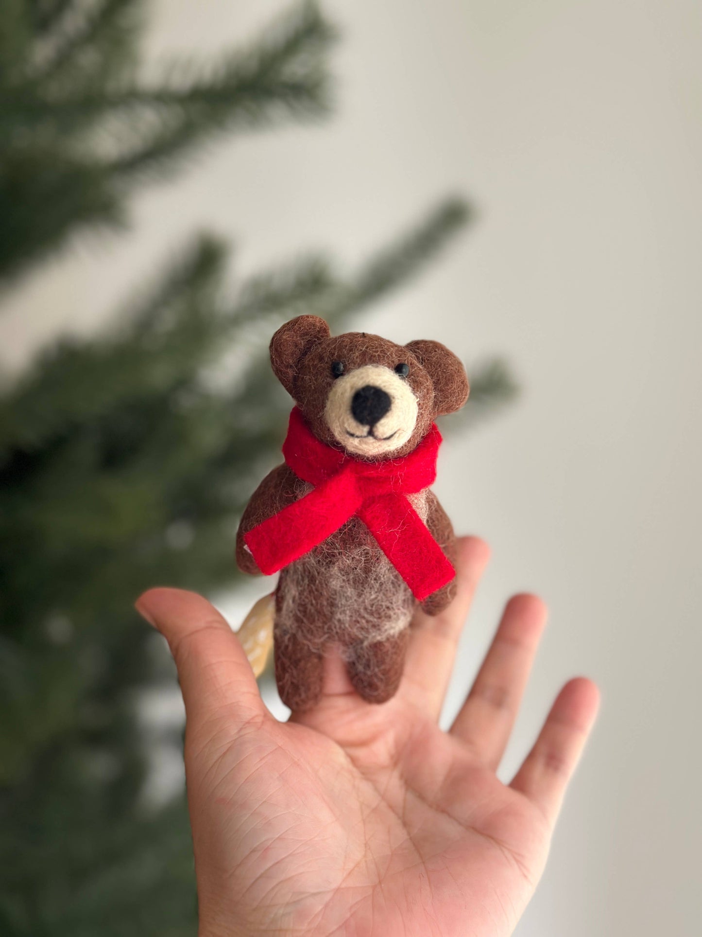 Felt Finger Puppet: Honey Bear - Chickadees Wooden Toys