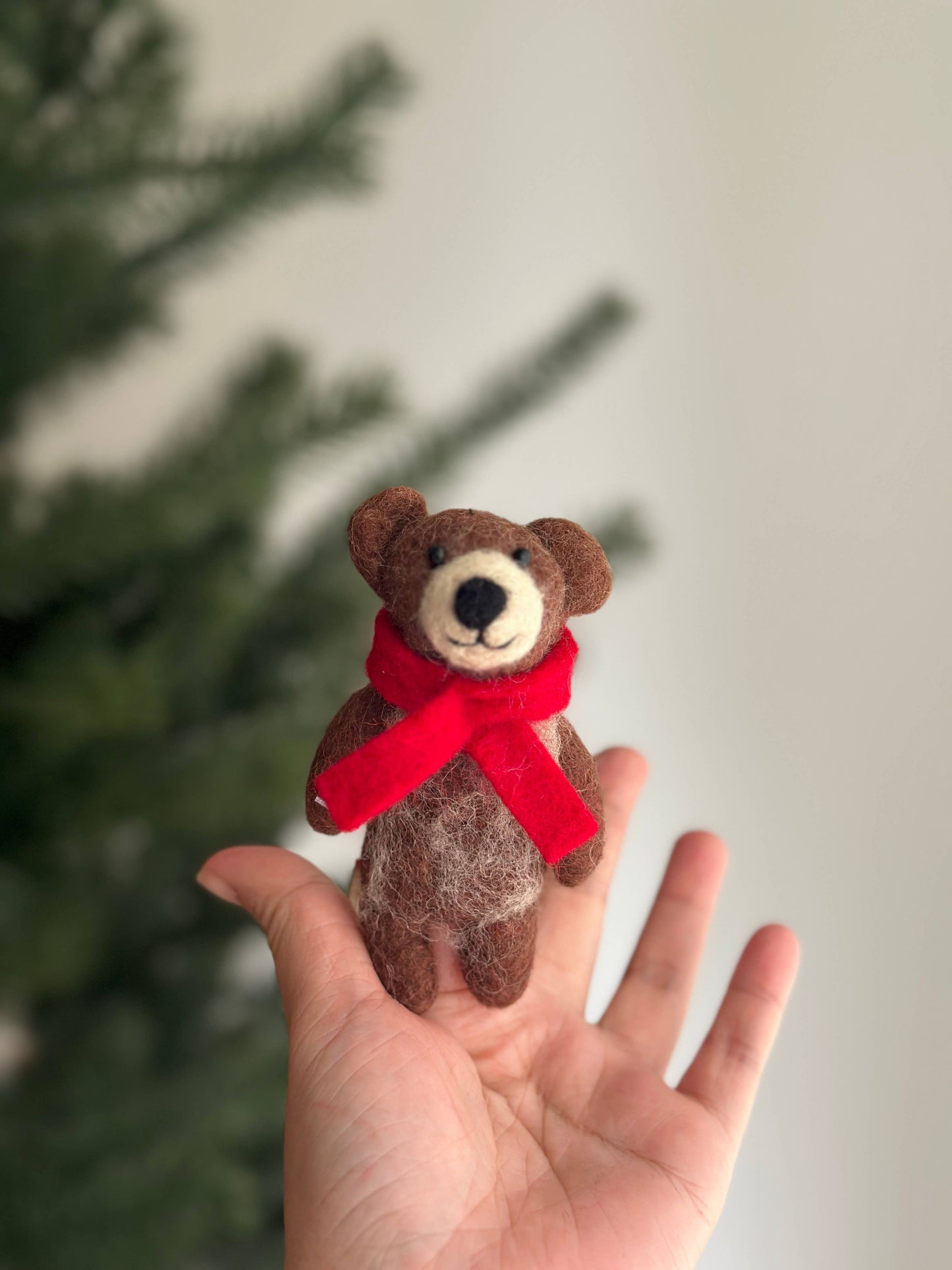 Felt Finger Puppet: Honey Bear - Chickadees Wooden Toys