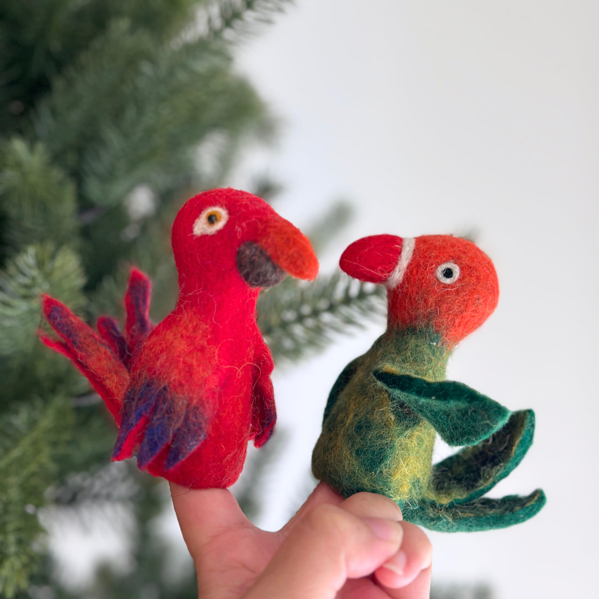 Felt Finger Puppet - Parrot - Chickadees Wooden Toys