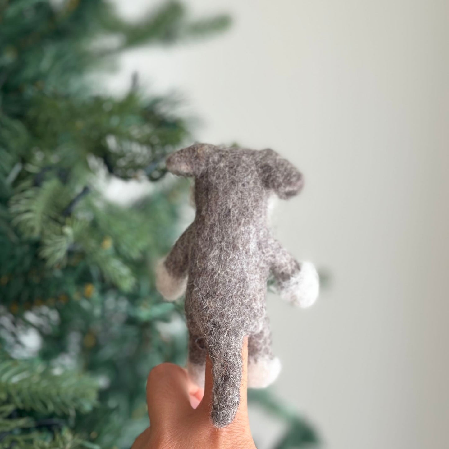 Felt Finger Puppet: Schnauzer Dog - Chickadees Wooden Toys
