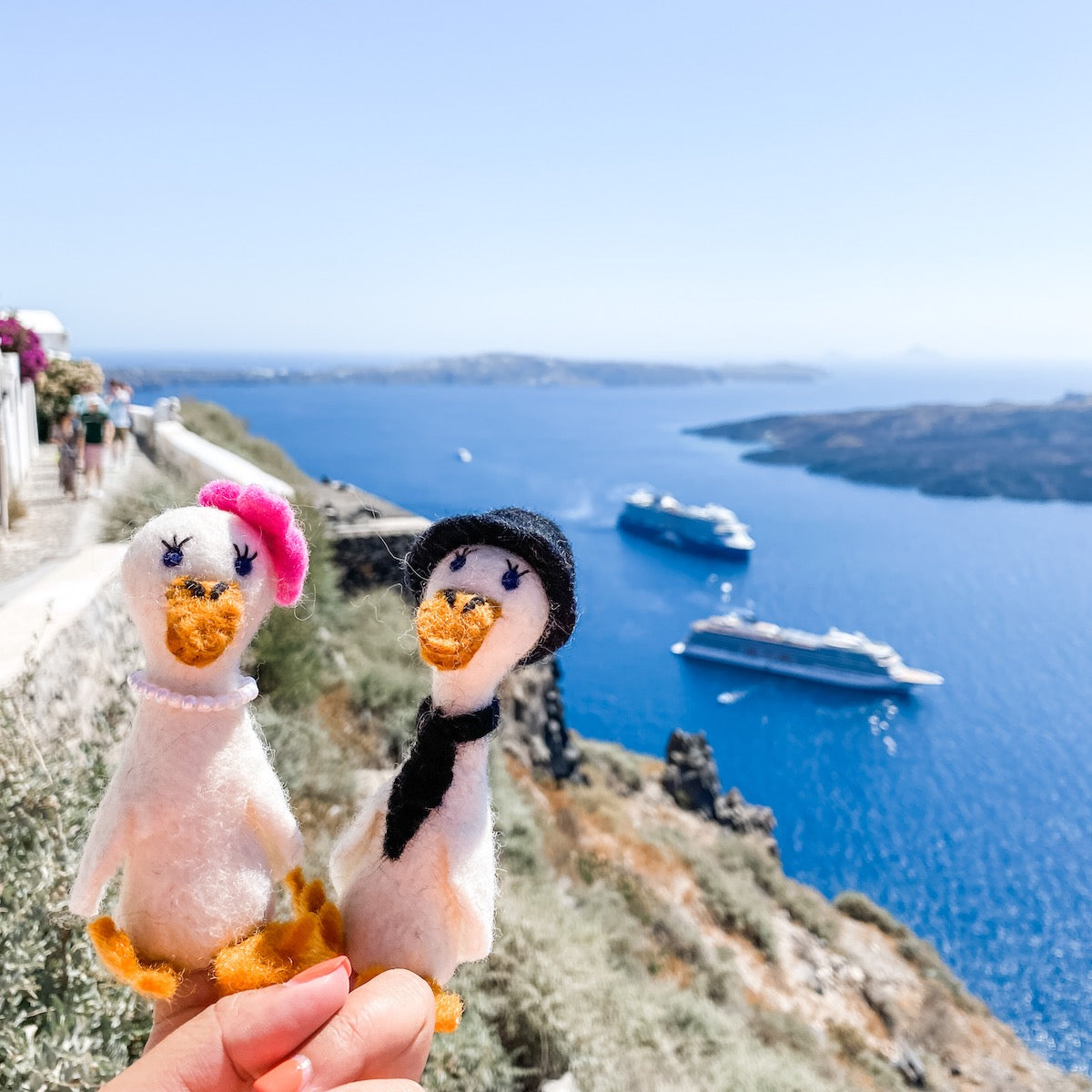 Felt Finger Puppets - Duck Couple on Honeymoon - Chickadees Wooden Toys