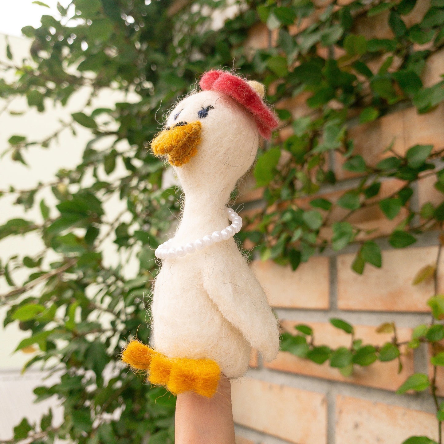 Felt Finger Puppets - Duck Couple on Honeymoon - Chickadees Wooden Toys