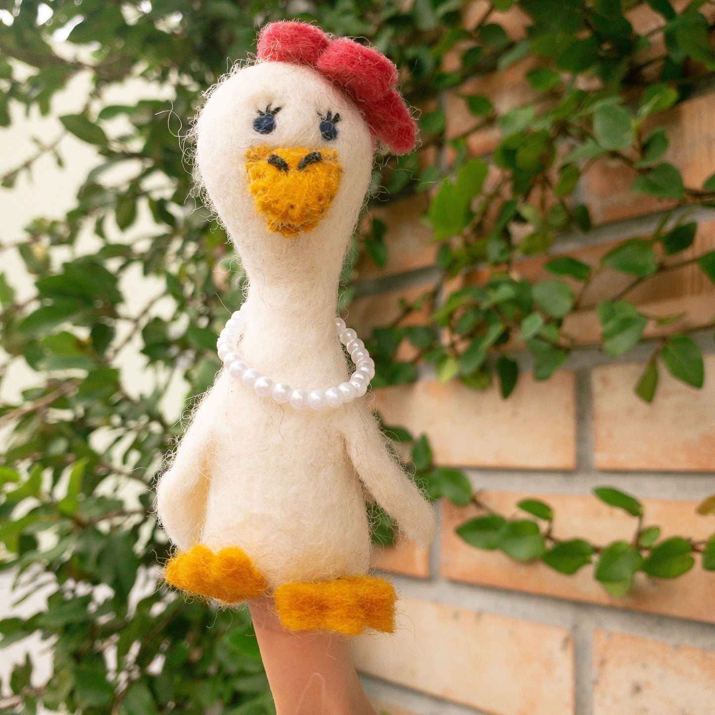 Felt Finger Puppets - Duck Couple on Honeymoon - Chickadees Wooden Toys