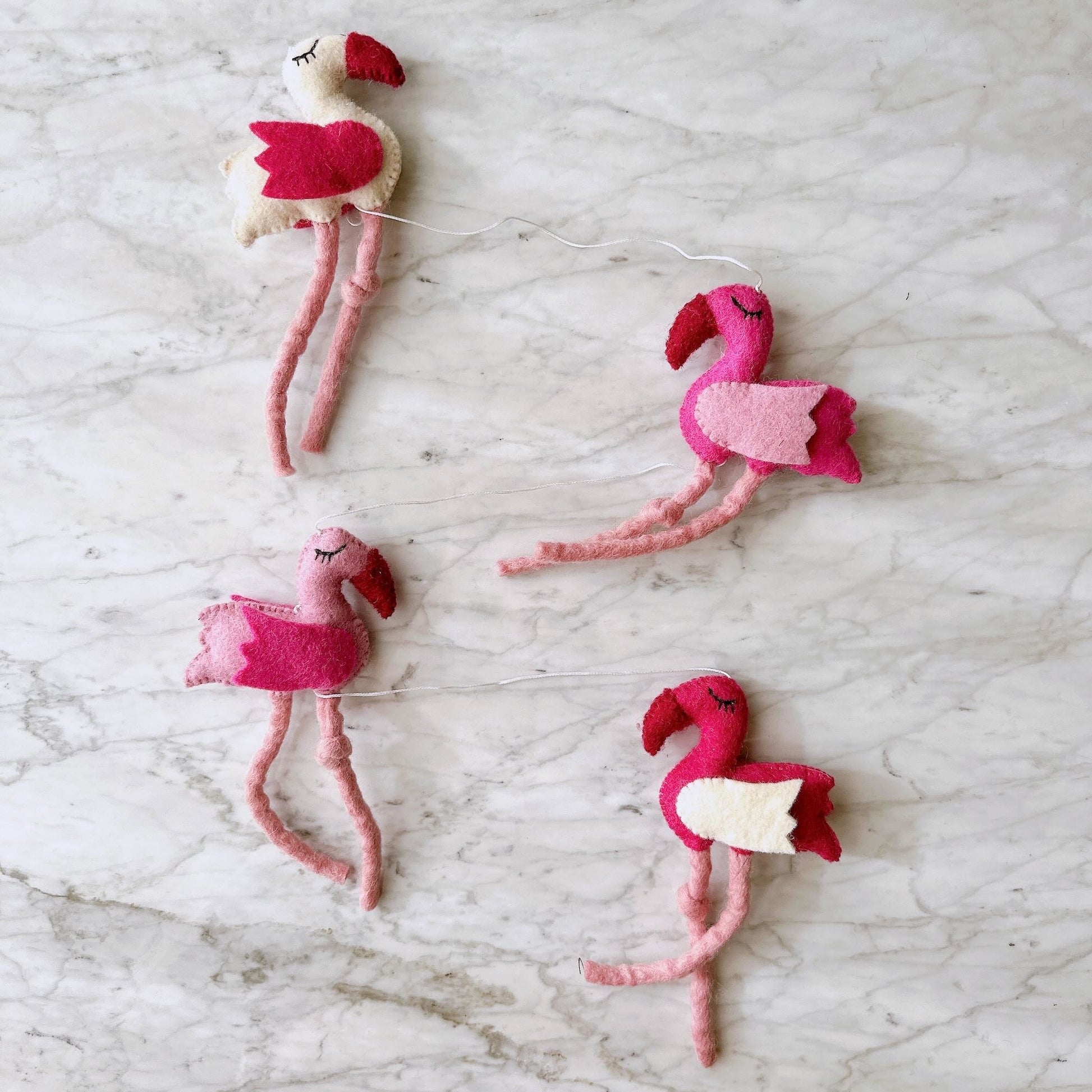 Felt Flamingo Garland - Chickadees Wooden Toys