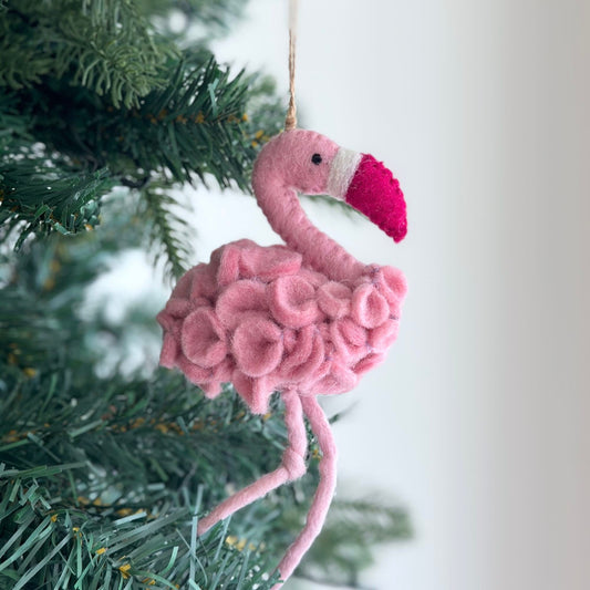 Felt Flamingo Ornament