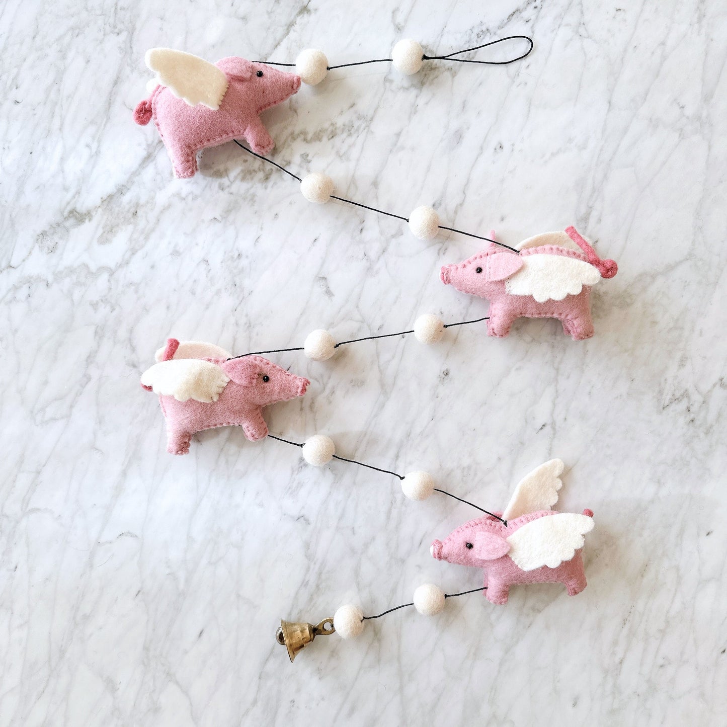 Felt Flying Pig Garland - Chickadees Wooden Toys