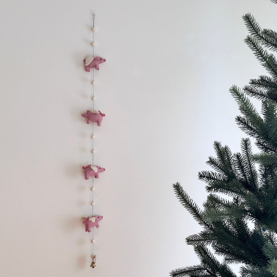 Felt Flying Pig Garland - Chickadees Wooden Toys