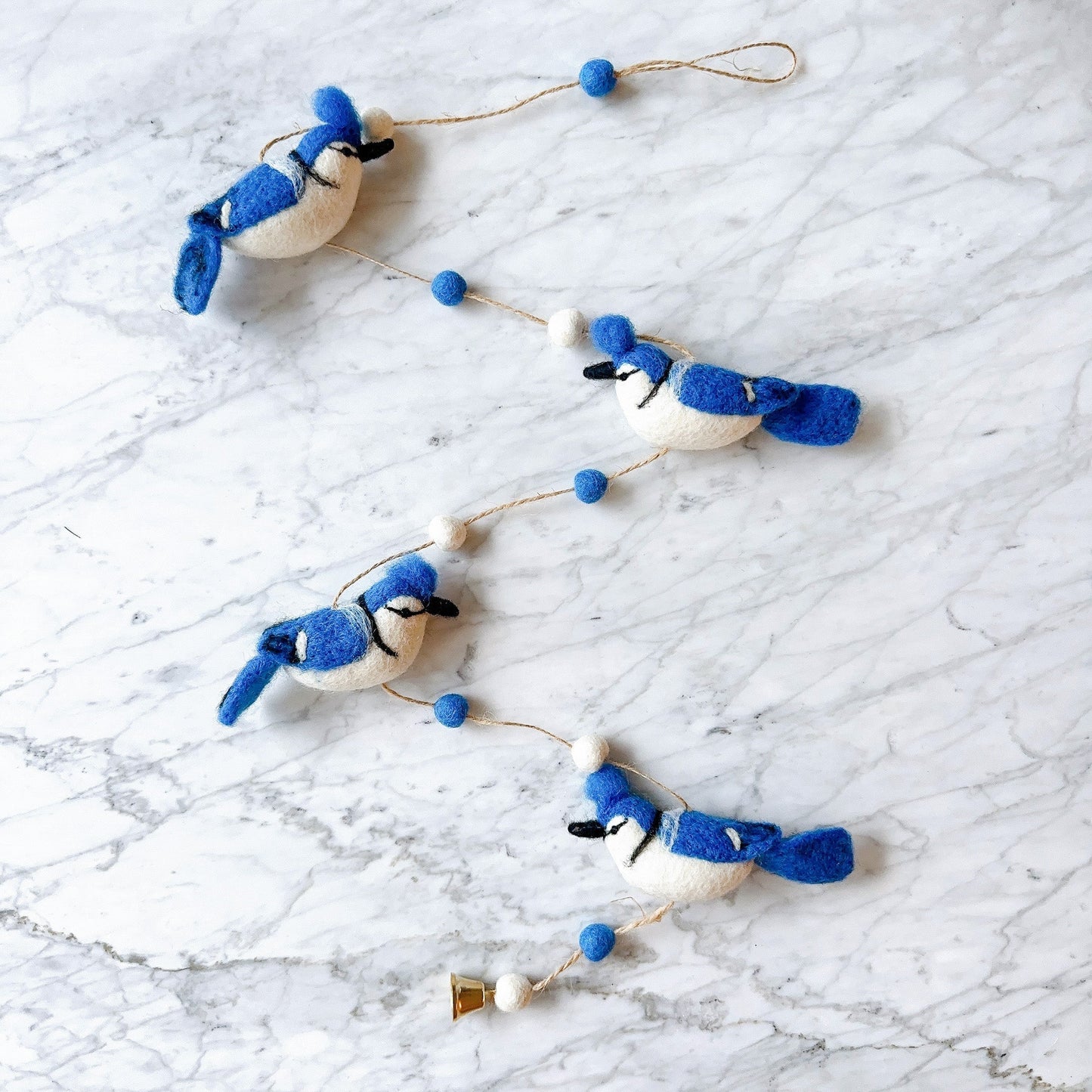 Felt Garland - Blue Jay - Chickadees Wooden Toys