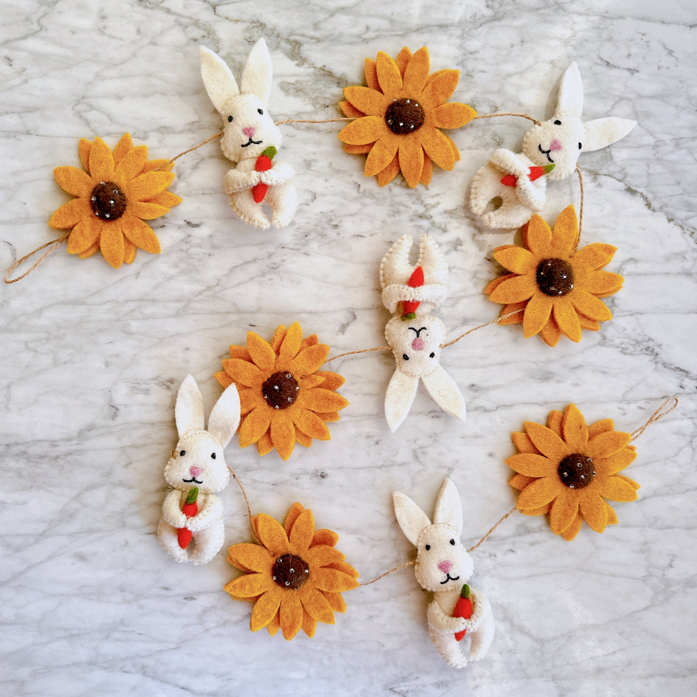 Felt Garland - Bunny & Sunflower - Chickadees Wooden Toys