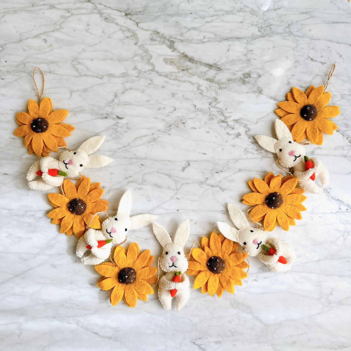 Felt Garland - Bunny & Sunflower - Chickadees Wooden Toys