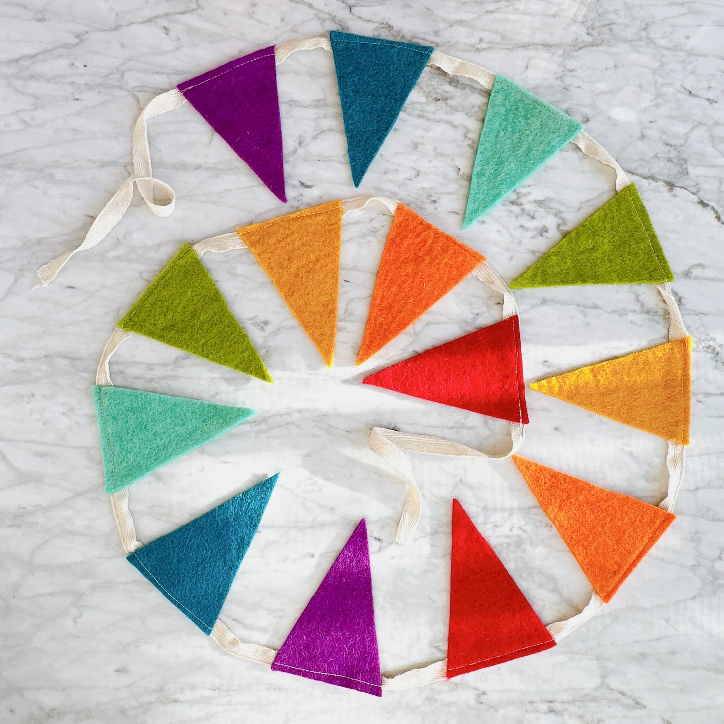 Felt Garland - Flag Party Banner - Chickadees Wooden Toys