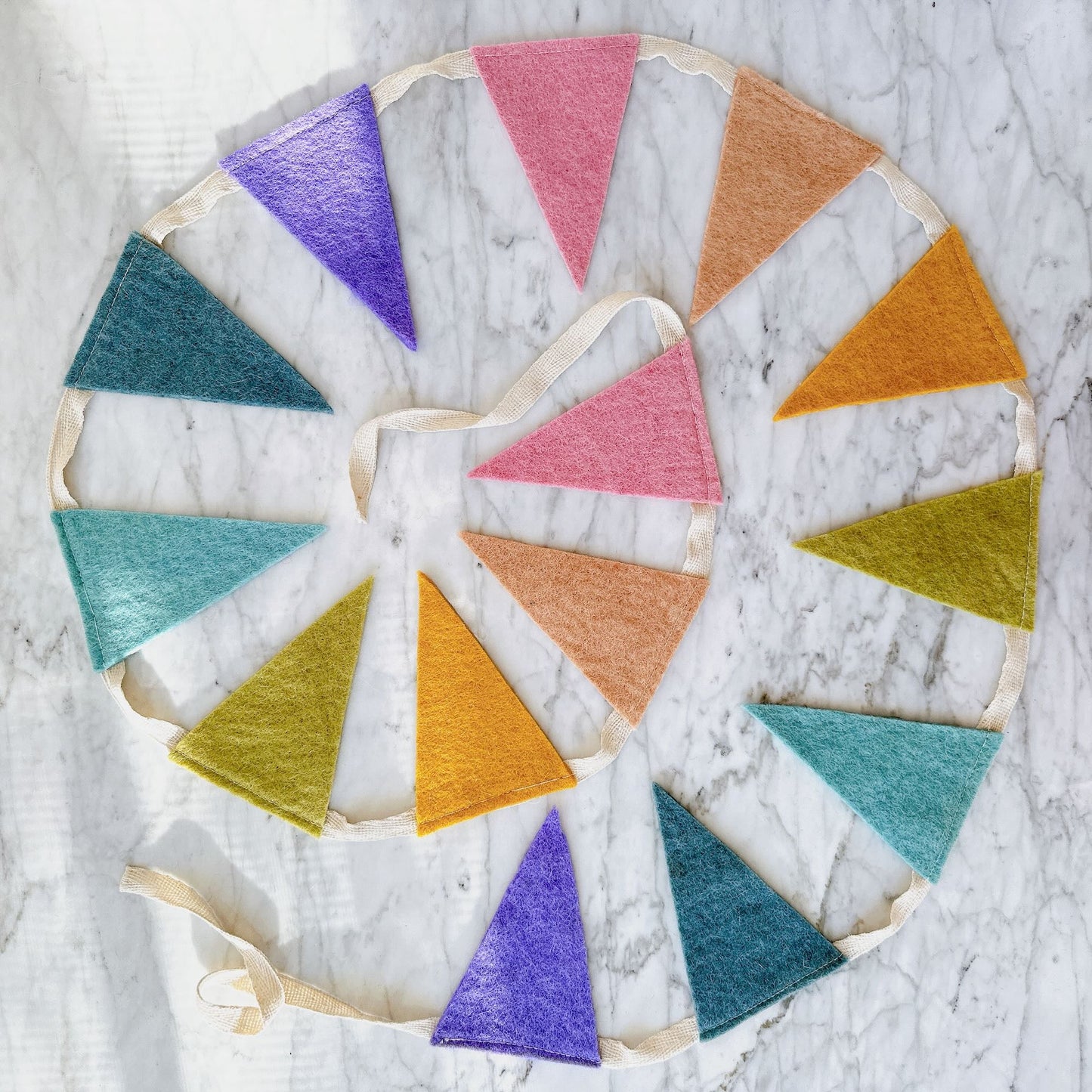 Felt Garland - Flag Party Banner - Chickadees Wooden Toys